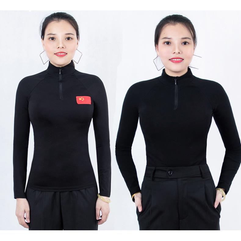 套装女中厚加绒舞蹈服插肩修身练功舞衣拉丁舞摩登广场舞交谊舞服