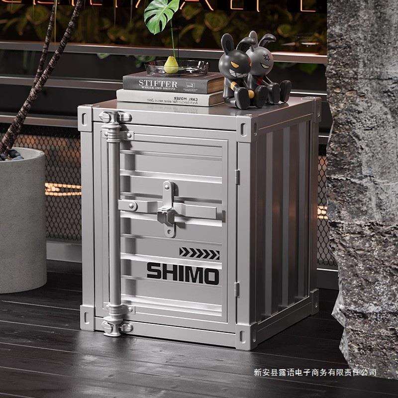 工业风收纳柜储物柜网红款茶几家用卧室创意小柜子小型铁艺床头柜