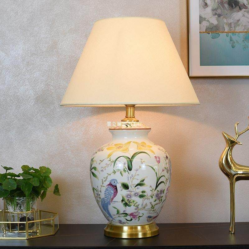 欧式全铜国风台灯客厅卧室古典中式装饰现代复古创意床头柜台灯具