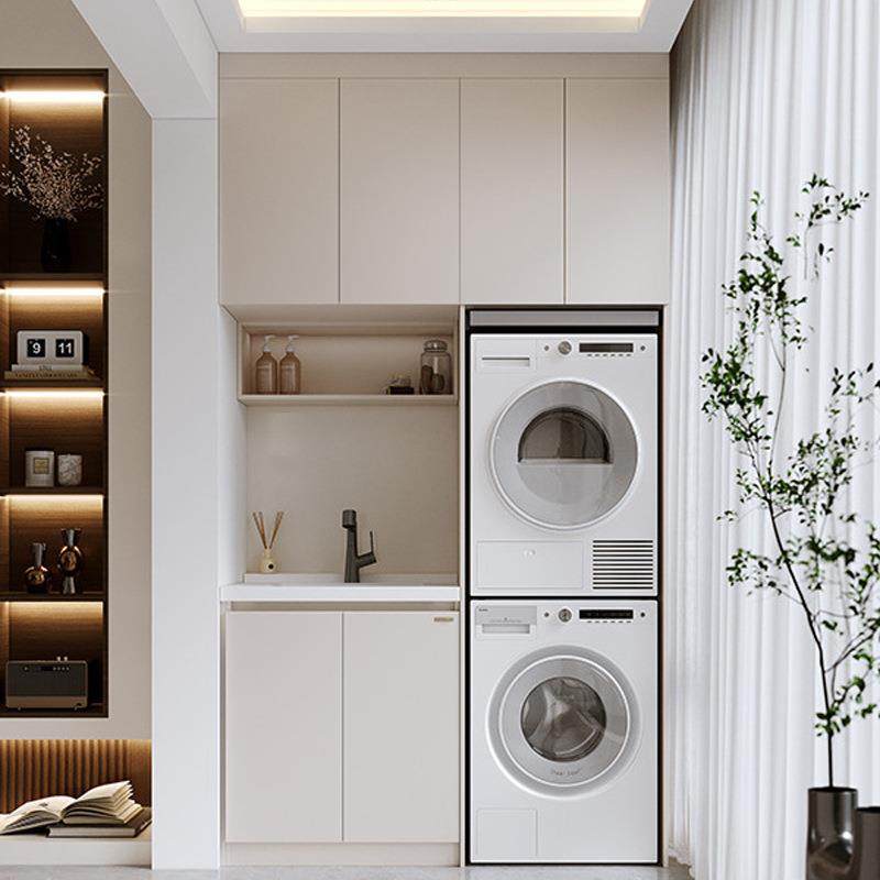 阳台柜洗衣机烘干机组合柜双机叠放套装洗衣机柜伴侣一体柜蜂窝铝