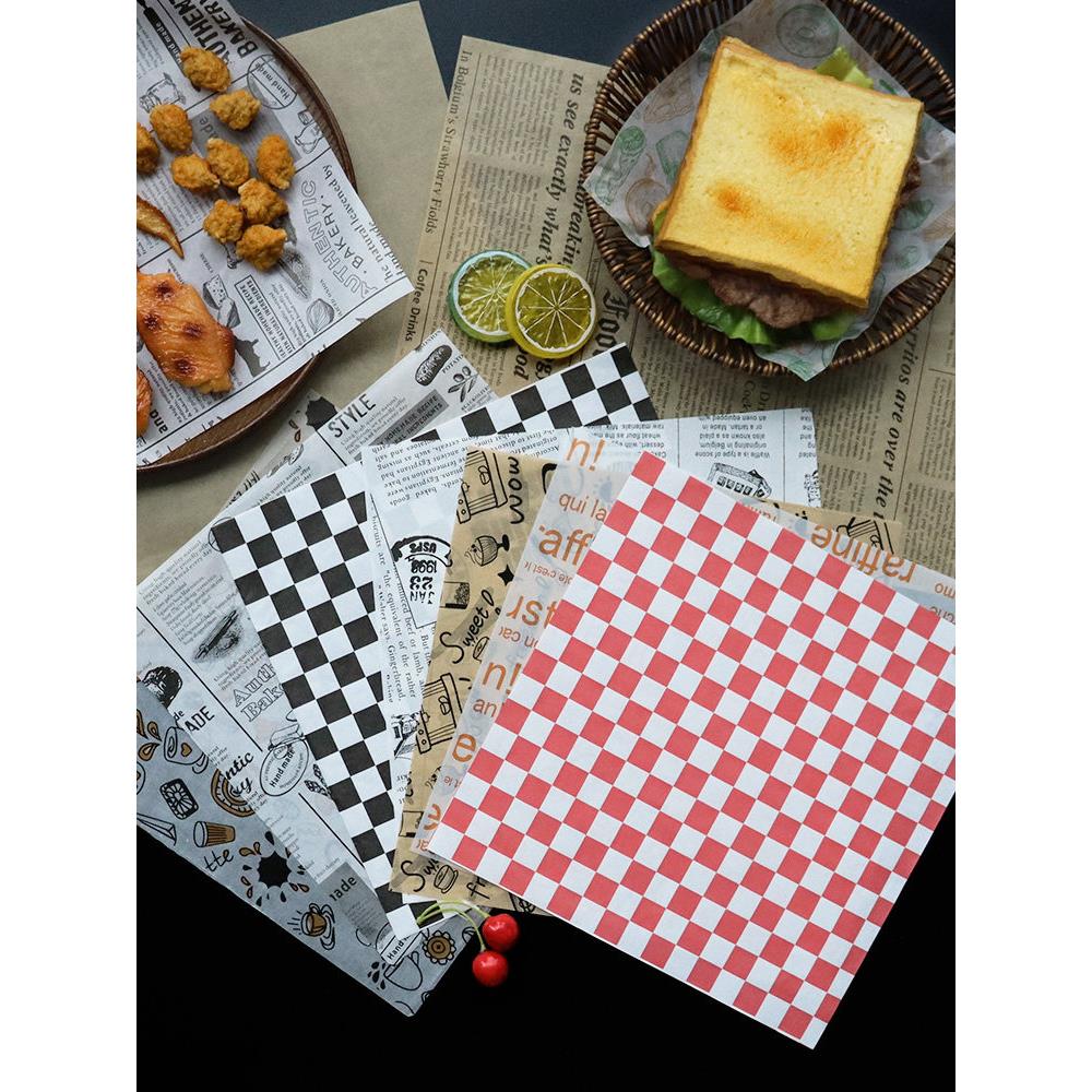 毛巾卷围边纸 烘焙防油纸 正方形面包垫盘纸 装饰油纸 饼干汉堡纸