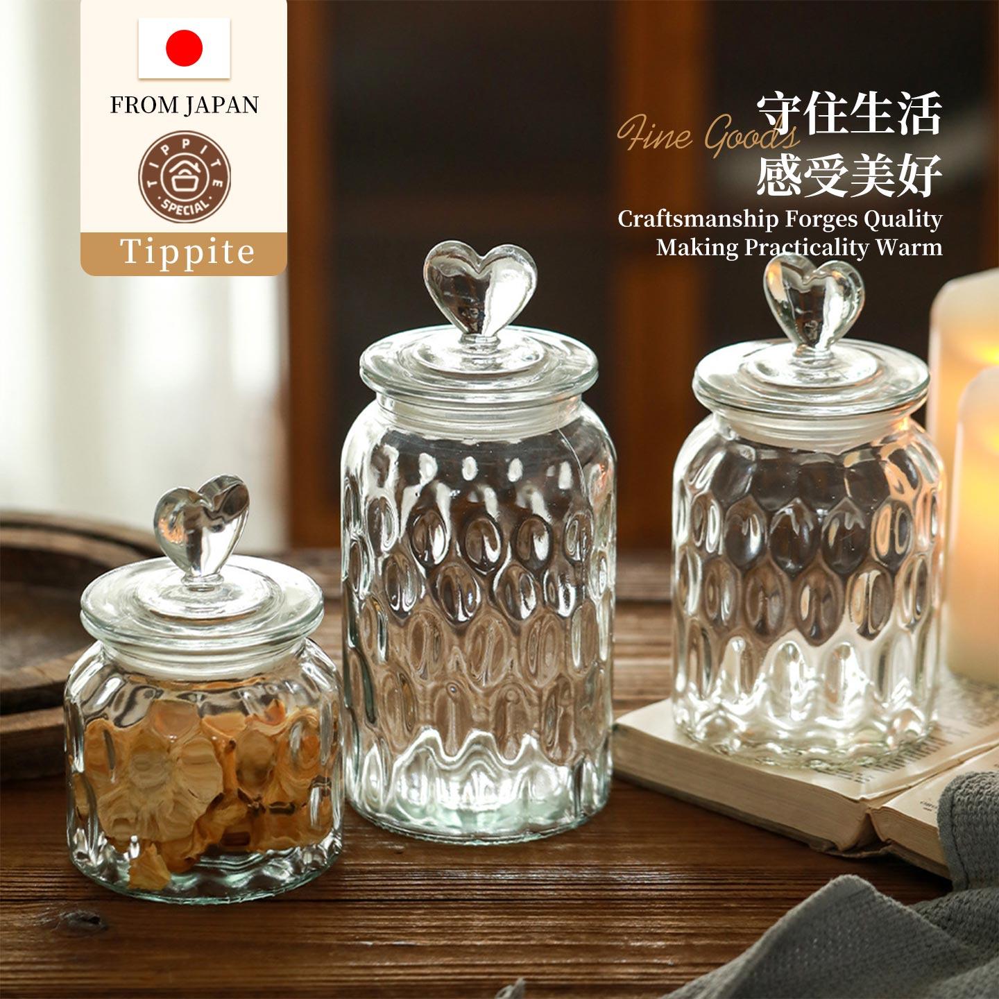 Tippite日本新款玻璃密封罐家用厨房五谷陈皮密封瓶泡菜坛子 接振