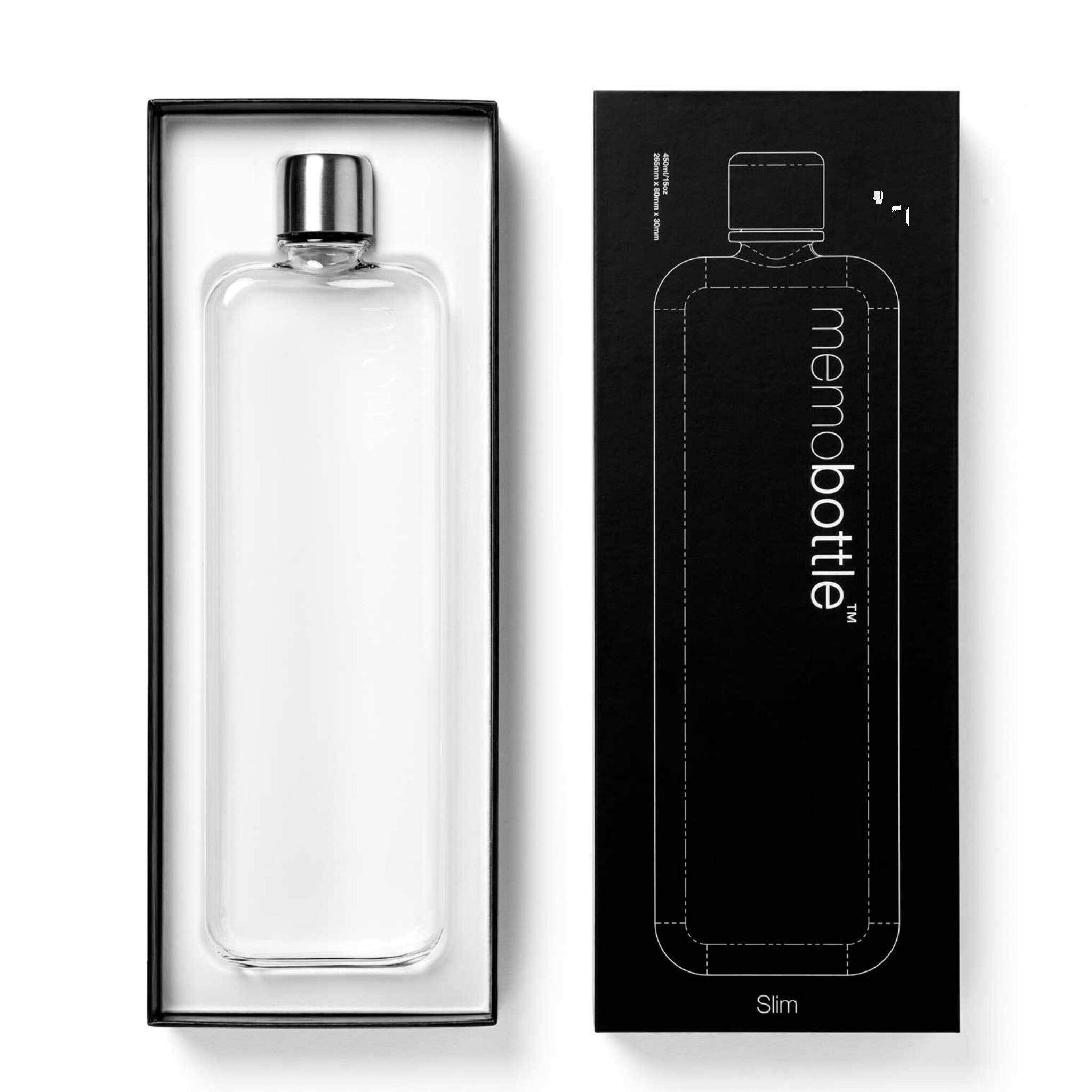 澳洲Memobottle 修身款扁平水瓶 Slim 创意便携户外水瓶环保循环
