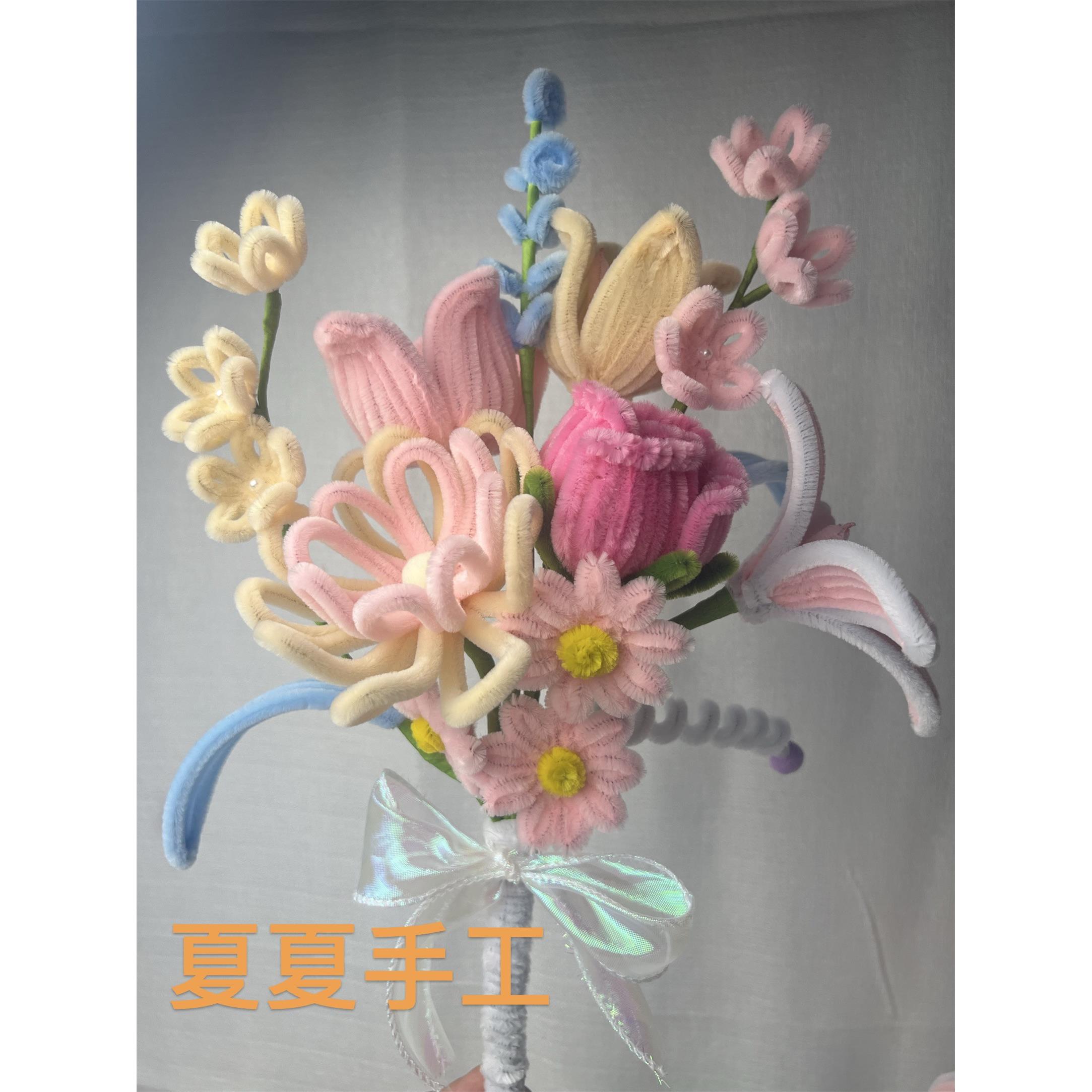 扭扭手捧花diy成品花束手工编织玫瑰自制创意送闺蜜朋友领证礼物