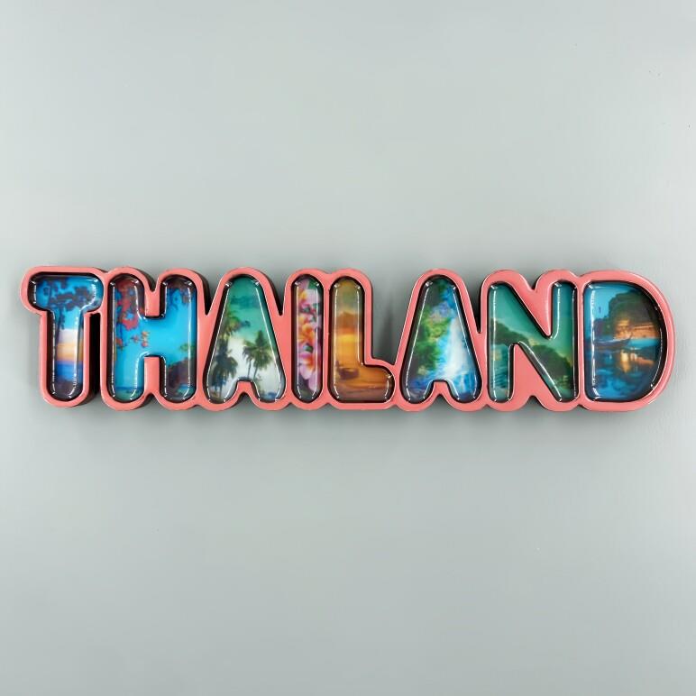 泰国创意木质立体风景字母装饰工艺品磁性冰箱贴旅游收藏手伴礼品