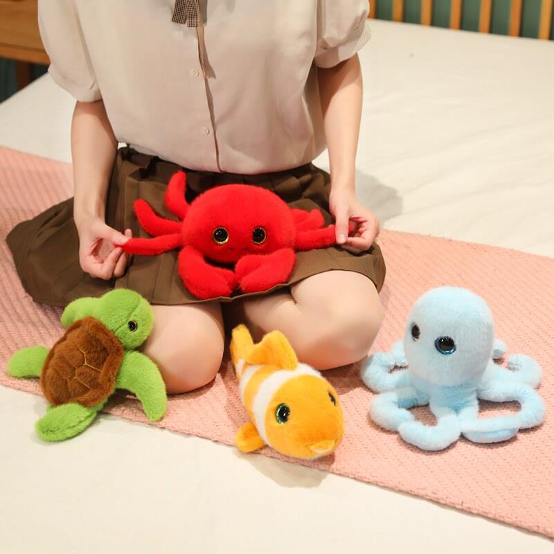 可爱海洋动物章鱼鲸鱼公仔毛绒玩具螃蟹玩偶婚庆抛洒礼物抓机娃娃