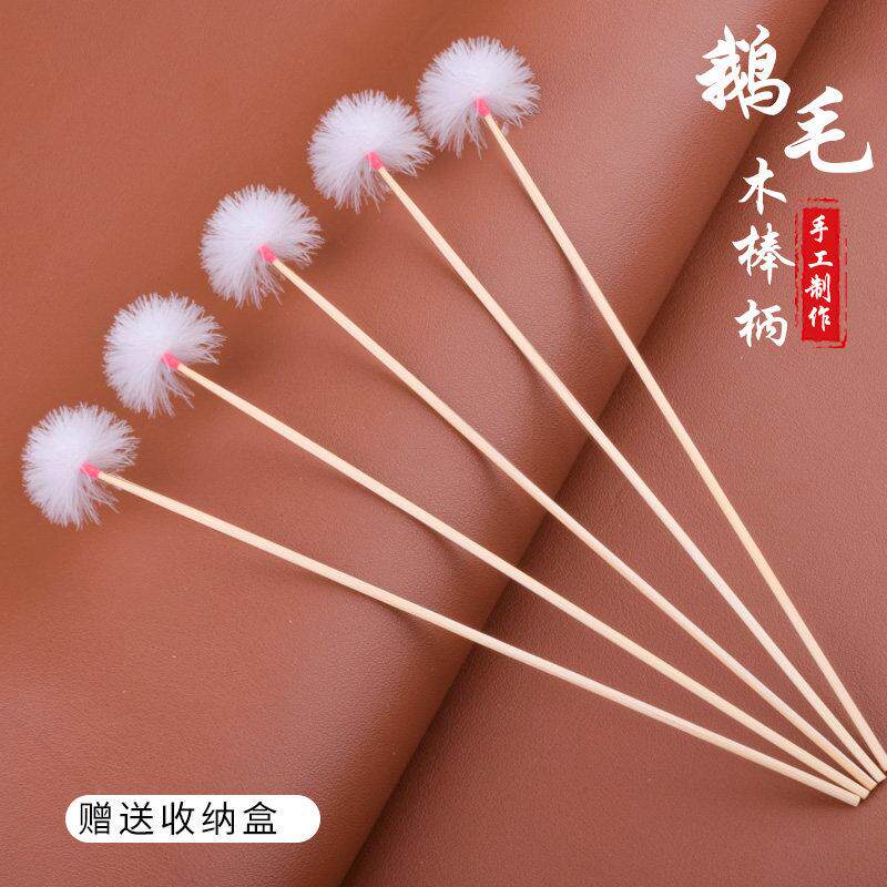 采耳工具竹柄鹅毛棒木棒掏耳朵鸡毛棒挖耳扣耳毛棒耳朵清洁套装