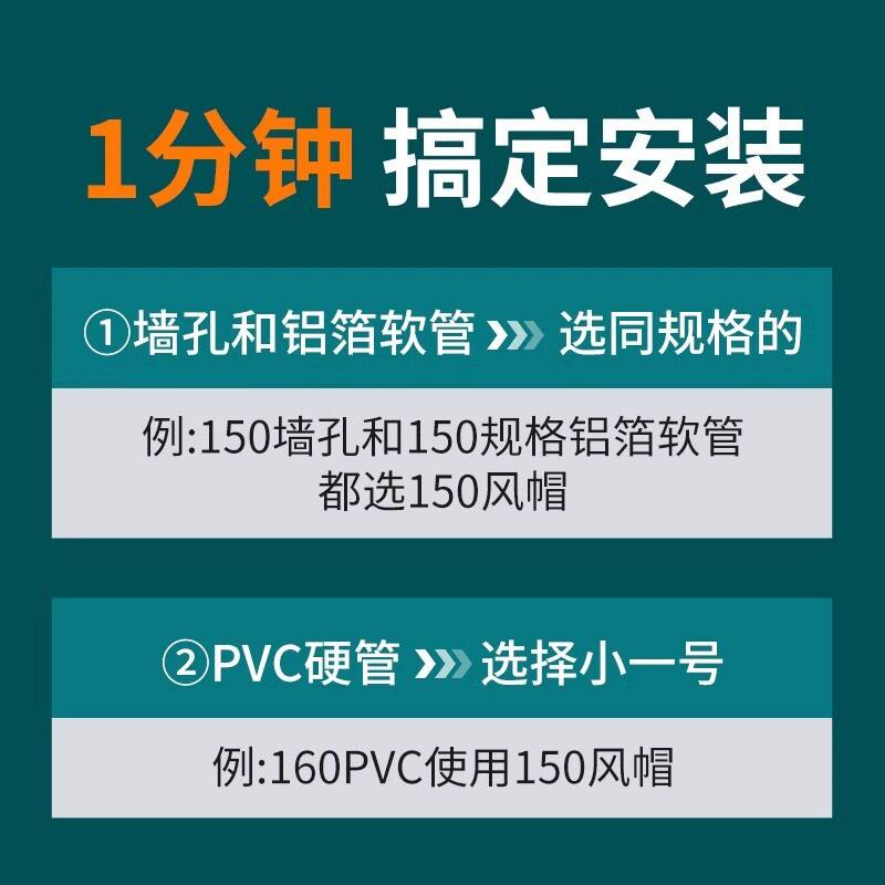 不锈钢风帽外墙出风口止逆阀油烟机排烟管穿墙卫生间排气口出风罩