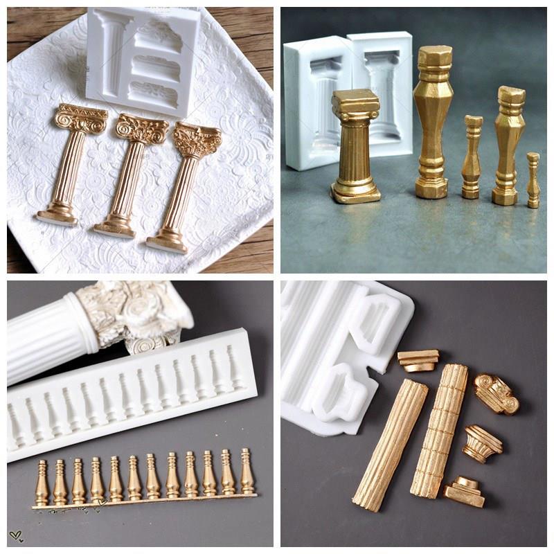 欧式罗马柱翻糖硅胶模具建筑主题模具干佩斯模具Z102