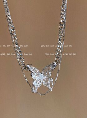 女双嘻哈项链配饰冷淡高级感蝴蝶