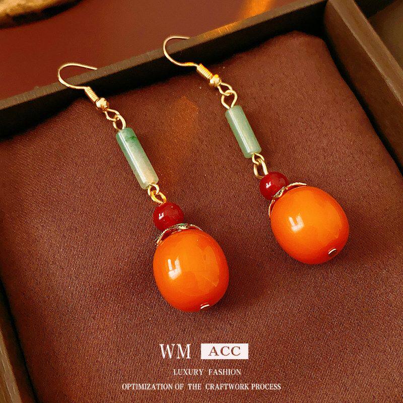 吊坠耳饰如意百搭复古国潮女设计柿柿精致新中式轻奢小众气质耳环