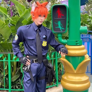 疯狂动物城尼克狐尼克cos服装男女制服套装成人角色扮演万圣节正