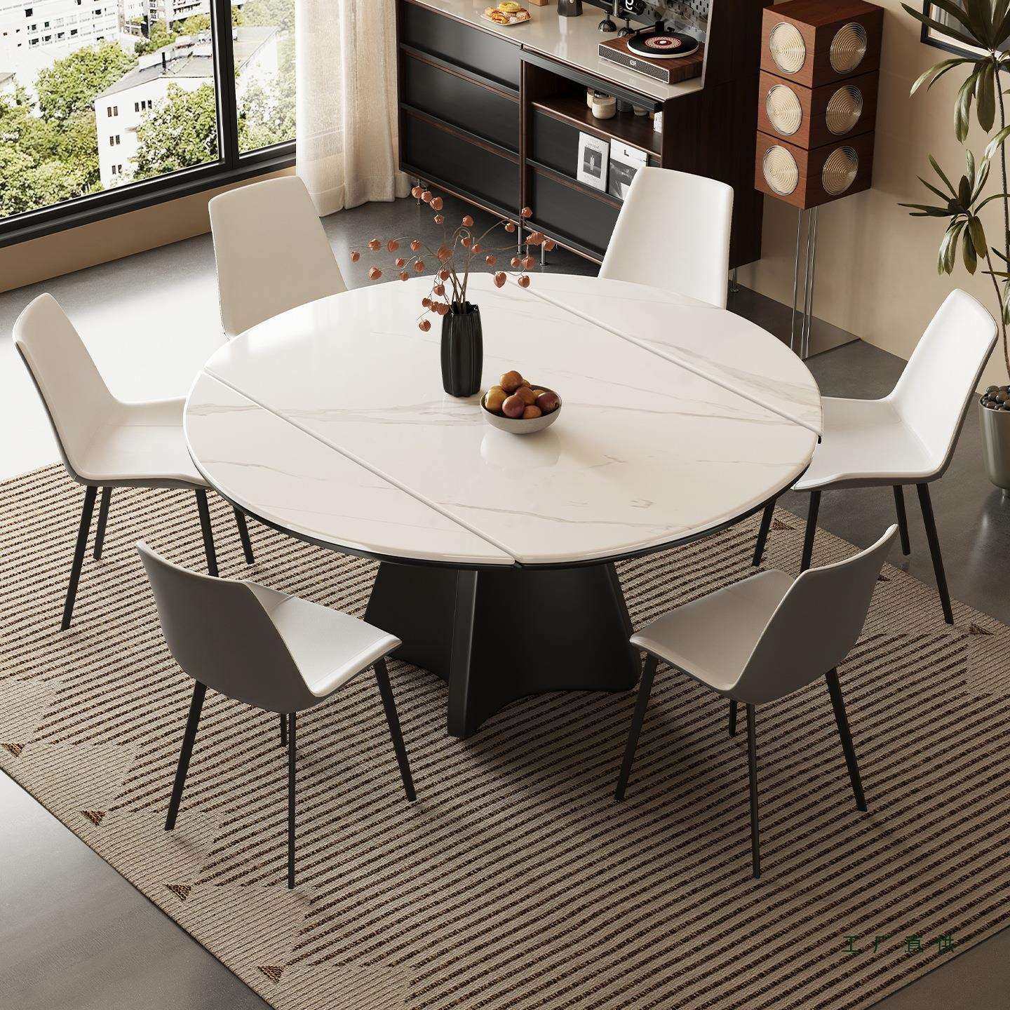 法式岩板餐桌现代简约家用小户型可旋转伸缩方圆两用饭桌2025新款,鲜花速递/花卉仿真/绿植园艺,割草机/草坪机,淘宝优惠券,粉丝福利购,淘宝优惠卷