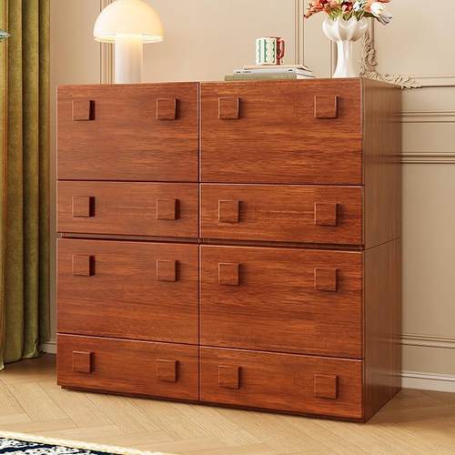 小户型储物柜中古风客厅卡门柜组合斗柜现代简约落地电视柜组合