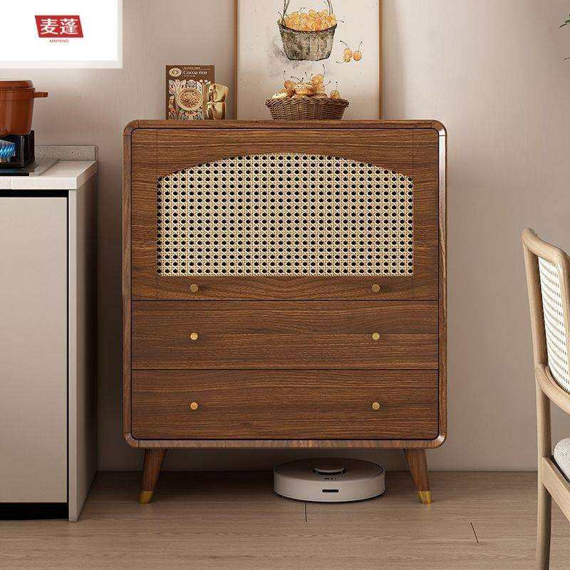 胡桃色实木餐边柜新中式藤编碗柜收纳餐具柜厨房收纳橱柜碗柜客厅,鲜花速递/花卉仿真/绿植园艺,割草机/草坪机,淘宝优惠券,粉丝福利购,淘宝优惠卷