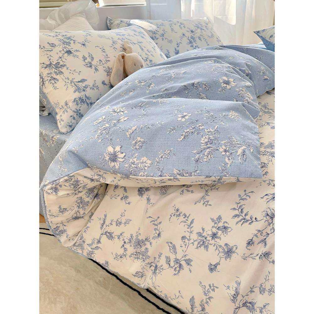 春季碎花床上用品四件套纯棉全棉清新田园复古被套床单三件套床笠,清洗/食品/商业设备,风口/风叶/风机配件,淘宝优惠券,粉丝福利购,淘宝优惠卷