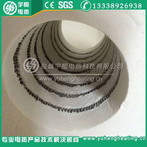 1200℃陶瓷纤维电加热圈圆形炉膛带盖耐酸碱腐蚀高温陶瓷加热器