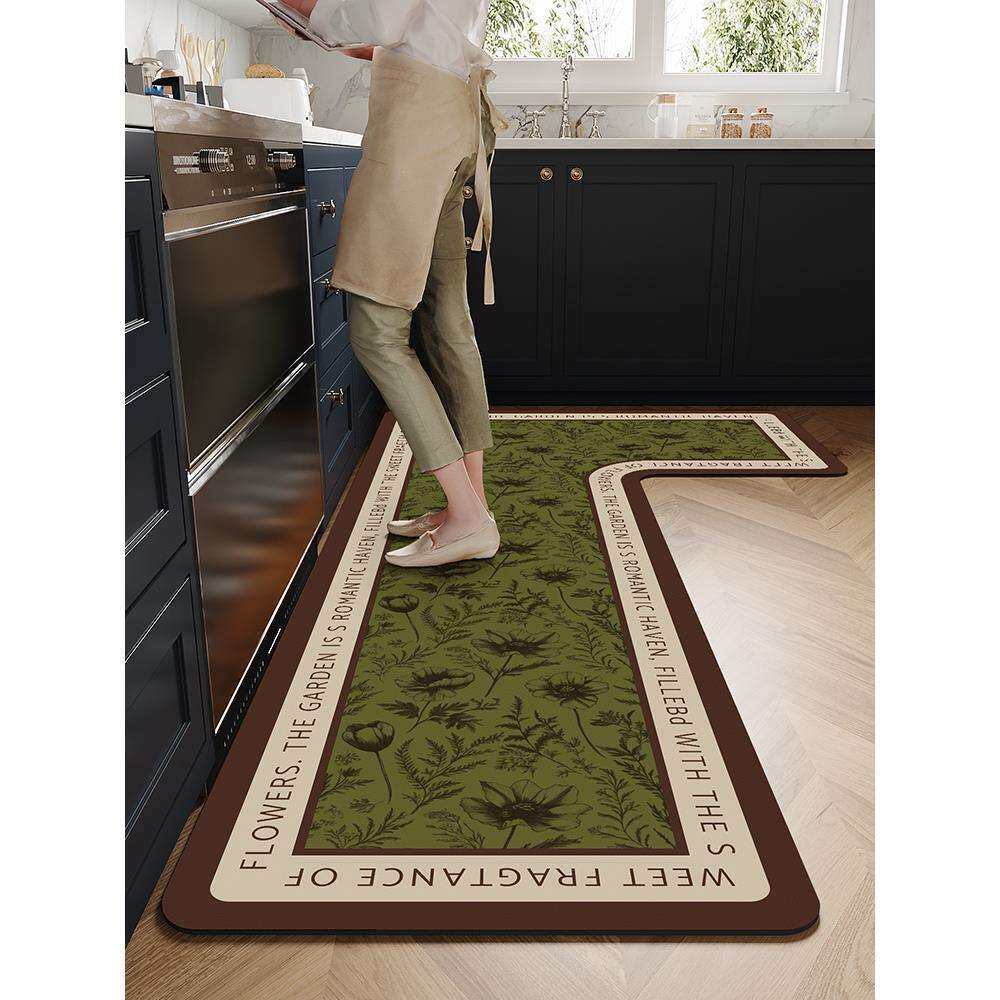 厨房地垫吸水垫防滑免洗可擦地毯硅藻泥L型整块防油防刮耐脏脚垫