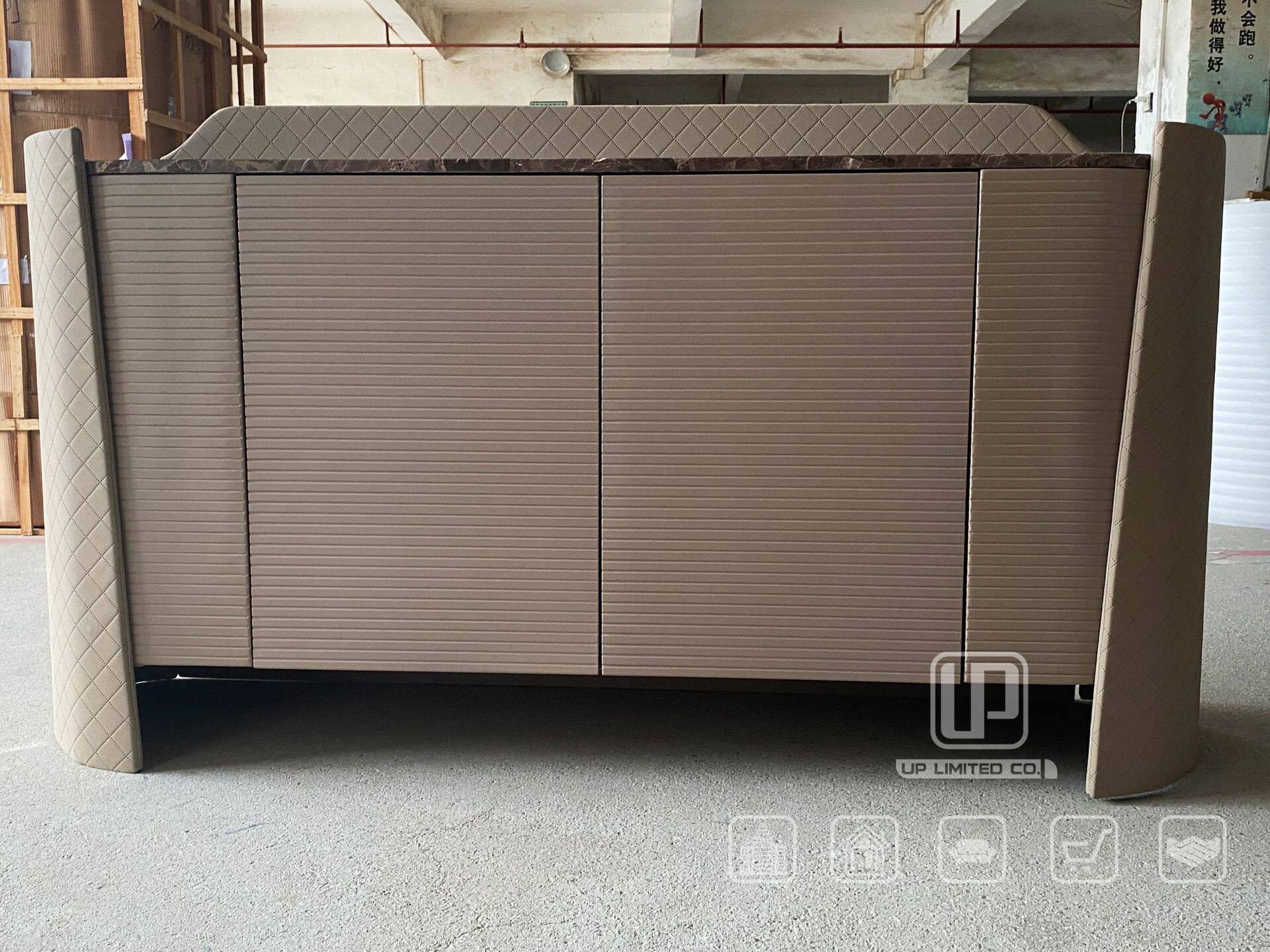 高定轻奢天然大理石客厅玄关柜大理石茶水餐边柜靠墙一体大储物柜