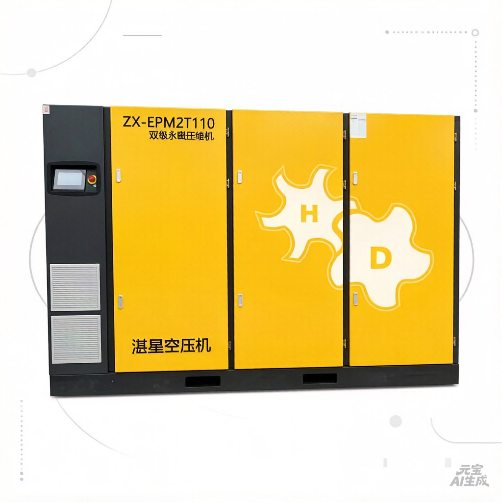 湛星ZX-EPM2T110双级永磁空压机|工业动力“核芯”效能巅峰