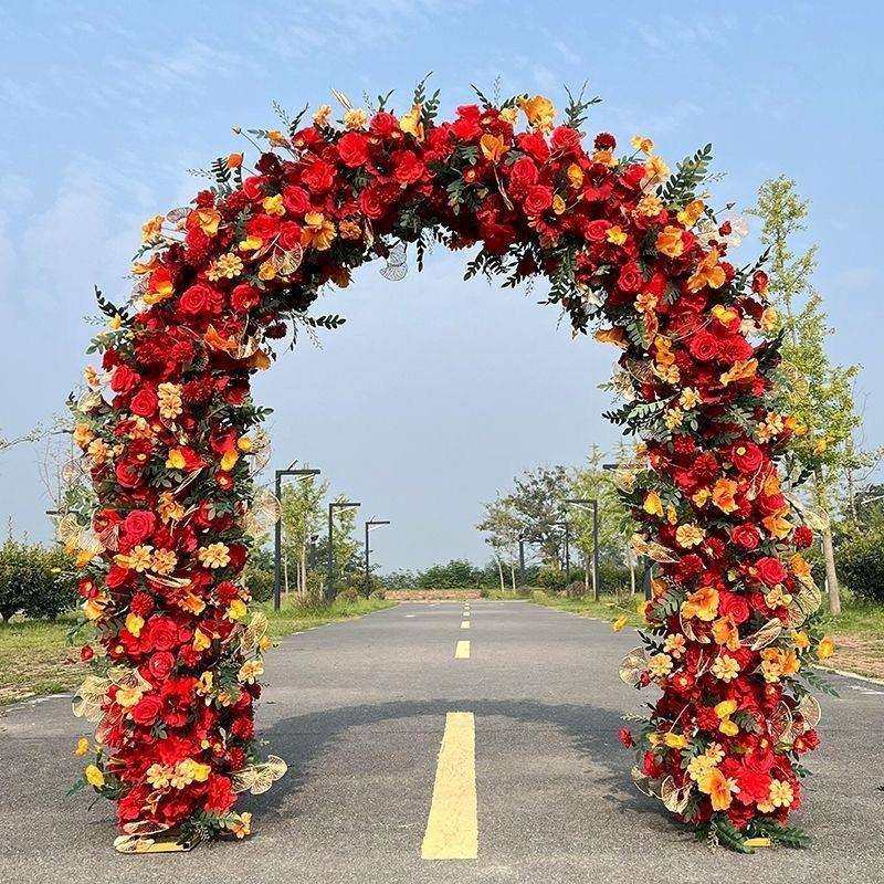新款全花花门绢花拱门开业婚礼庆典花门婚庆满花拱门婚庆幸福门