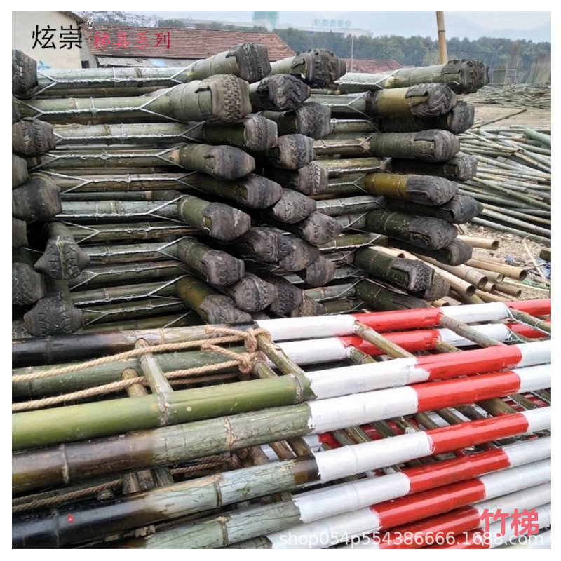 炫崇梯子3米4米5米毛竹梯升?