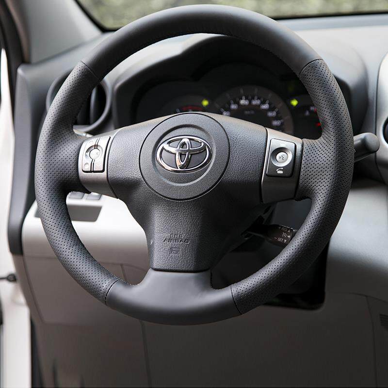 适用于丰田新09/10/11老款RAV4荣放手缝真皮方向盘套专用全包把套