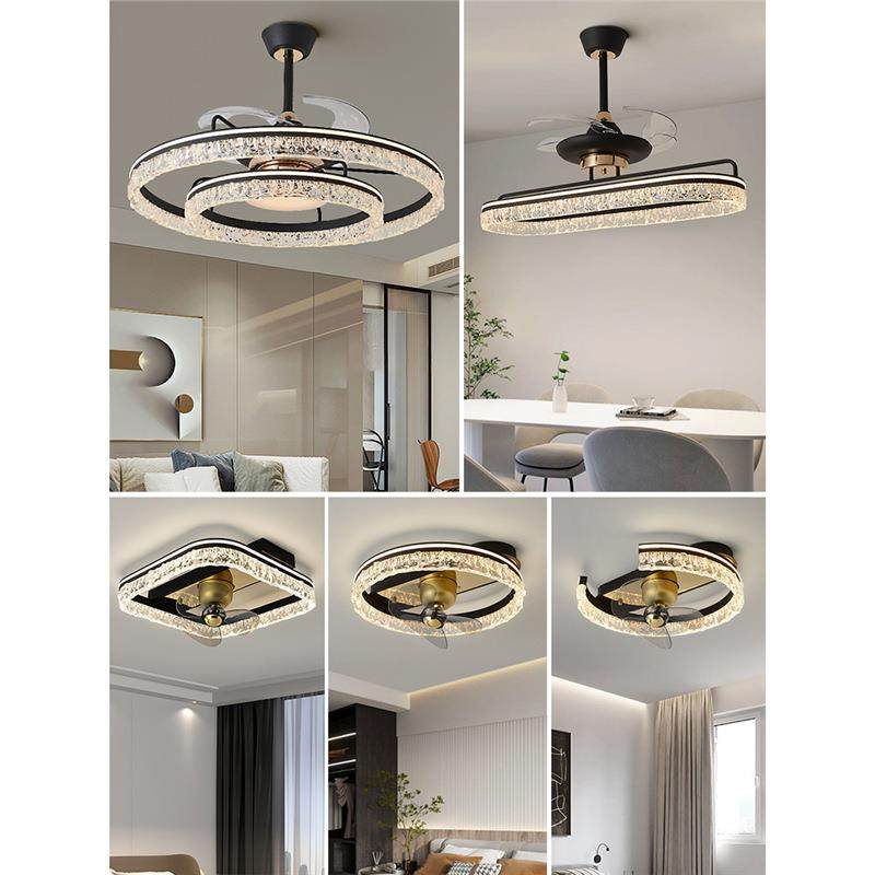 照明客厅主灯现代简约隐形led风扇吸顶灯一体吊扇灯中山灯具套餐