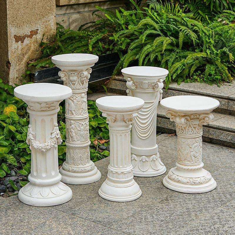 欧式花园罗马柱装饰摆件庭院婚庆展示台布置道具户外花盆花架底座