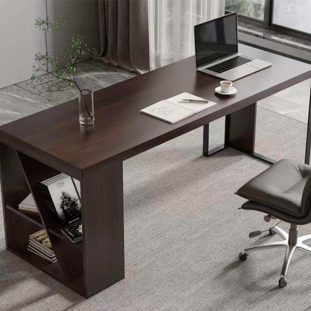 意式极简书桌实木办公桌椅家用轻奢现代简约2024新款高级感电脑桌