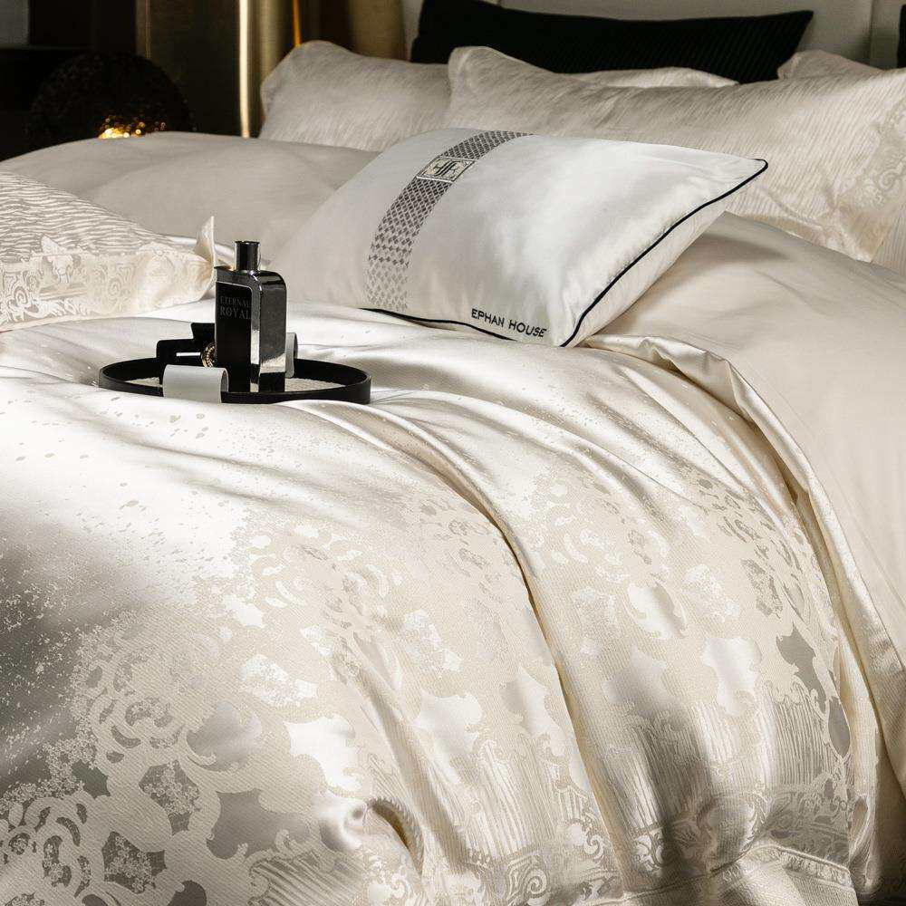 欧式轻奢风A类140支澳棉四件套色织提花被套高端床品乔迁好物