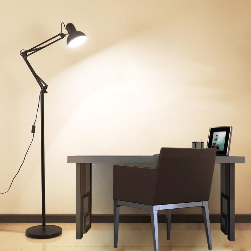 现代简约落地灯美式工作书房书桌学习灯客厅卧室伸缩折叠落地灯
