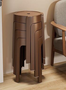 CYQ塑料凳子家用加厚可叠放圆凳风车凳餐桌高板凳客厅特厚耐用简