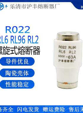 沪丰 R022 RL2 RL96 RL6-63螺旋式熔断器35A40A50A63A保险丝500V
