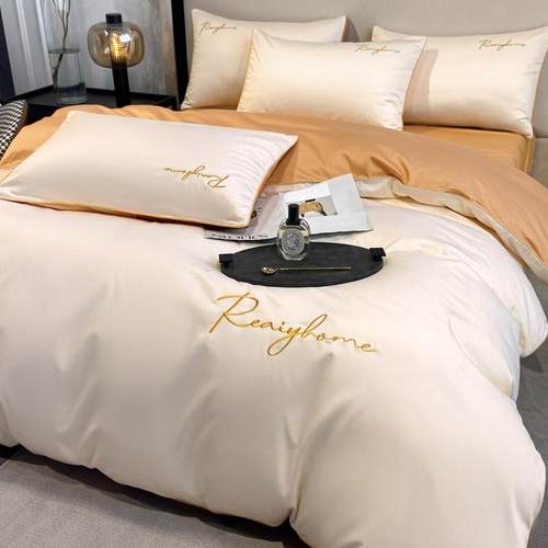 轻奢高档床上四件套纯全棉长绒棉双股60支床单被套罩床笠款床品4