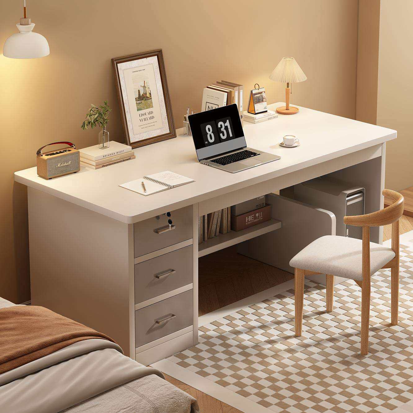 电脑桌家用书桌写字桌带抽屉办公桌椅组合单人简约书房桌子工作台