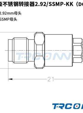 毫米波RF测试级转接器连接器转接头2.92mm母转SSMP母2.92/SSMP-KK