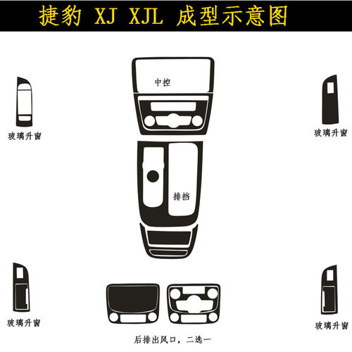 适用于11-18款捷豹XJL XJ内饰贴纸碳纤维内饰改装中控排挡改色膜