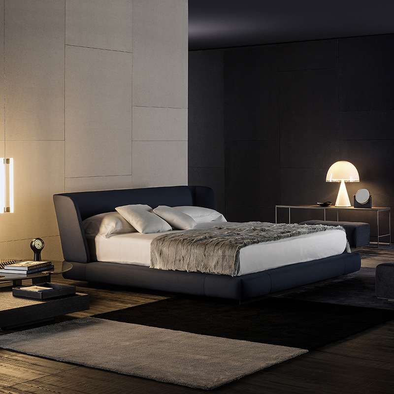 意式极简Reeves布艺床现代简约别墅大平层主卧1.8米软包双人床