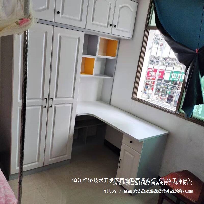 连体书桌衣柜一体小户型儿童衣橱简约多功能组合柜带转角电脑批发