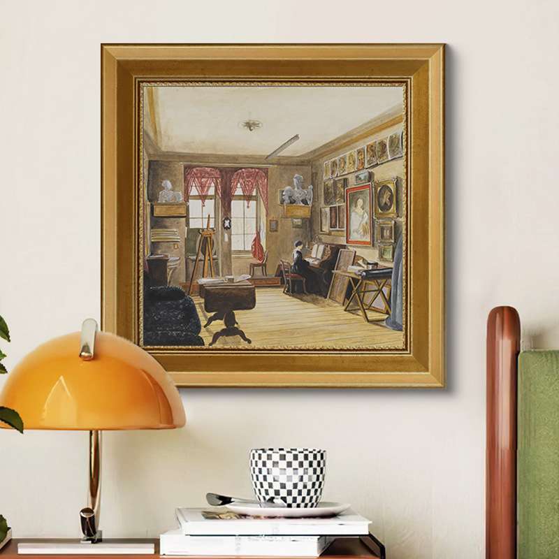 法式中古风玄关挂画艺术美式小众复古餐厅客厅装饰画卧室走廊壁画图片