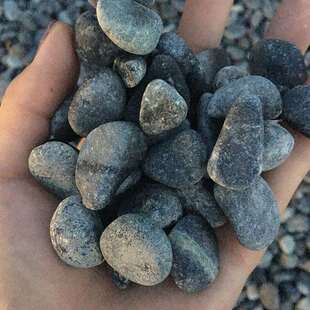 黑灰鹅卵石园林工程专用鹅卵石绿化建筑选用鹅卵石