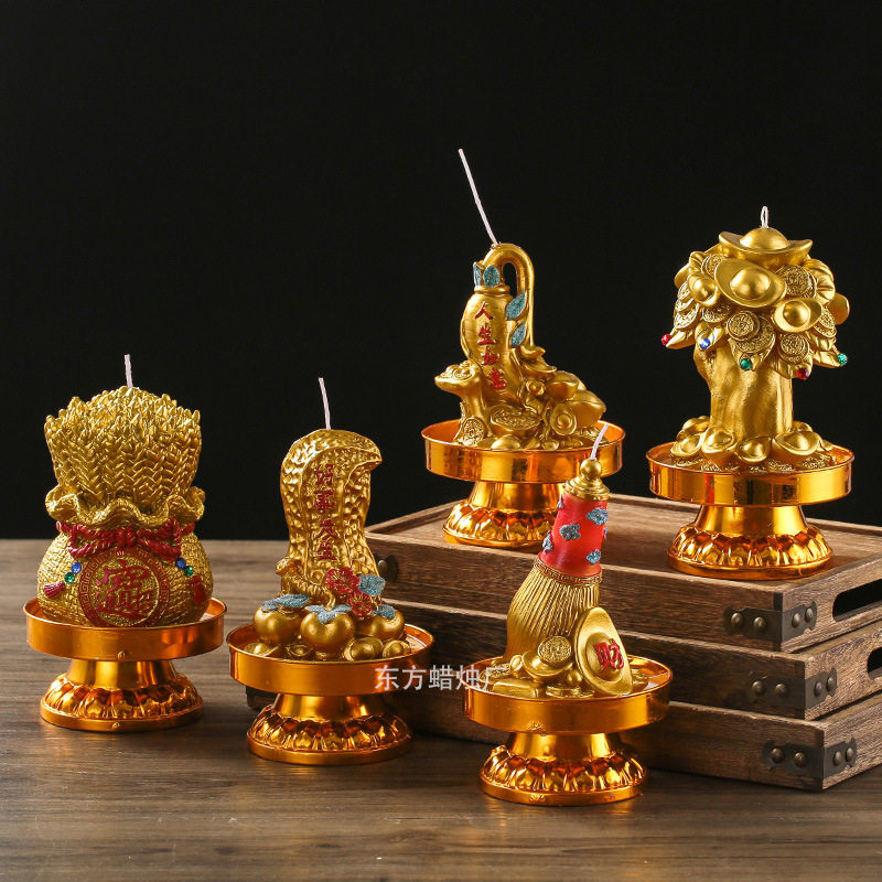整箱金钱袋一桶金聚宝盆好事发生人参如意发财树防风蜡烛莲花蜡烛