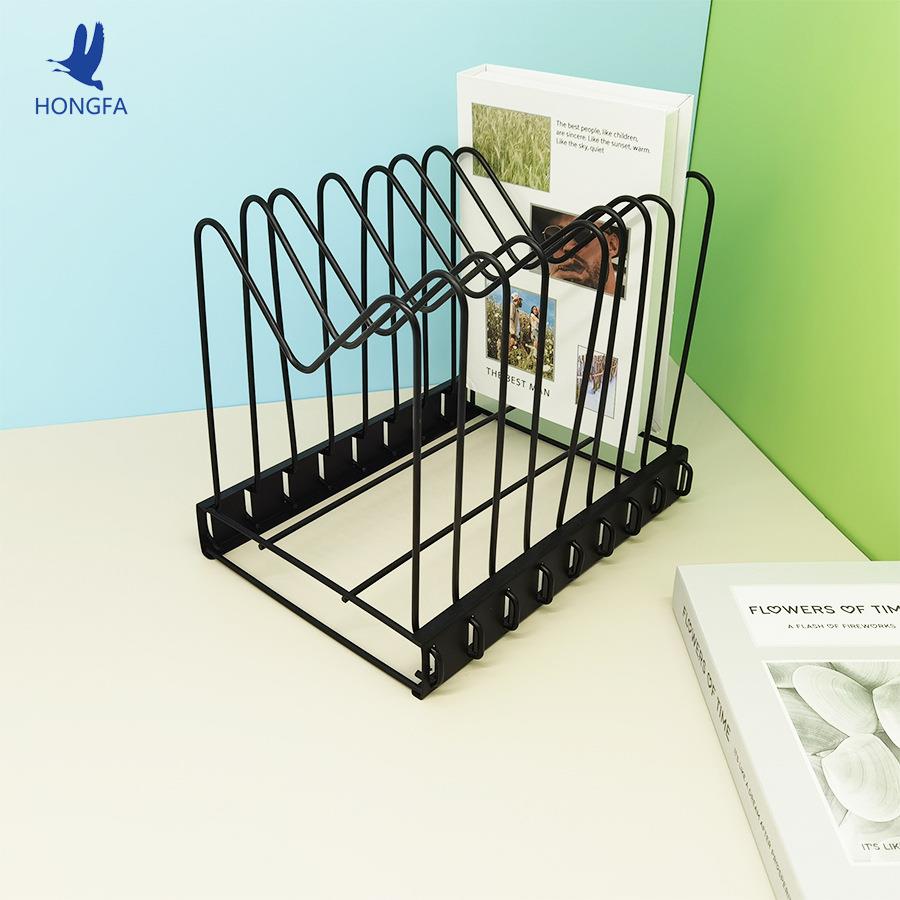 金属文件架8段立式文件杂志立体整理架黑色可拆卸文件收纳架