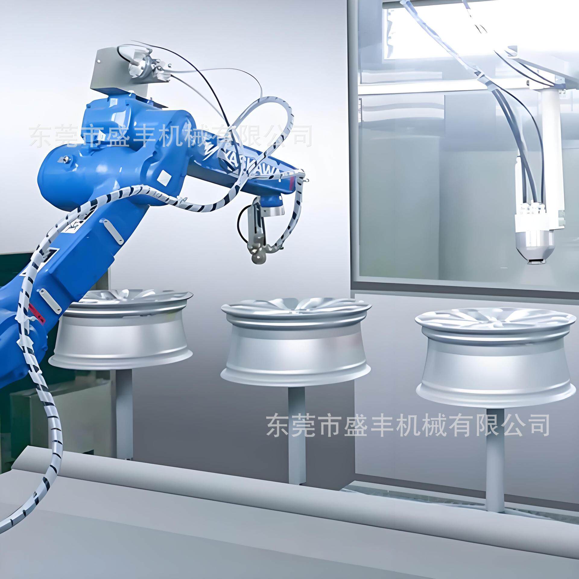 汽车铝轮毂机器人自动喷涂流水线专业汽车配件涂装喷粉设备厂家