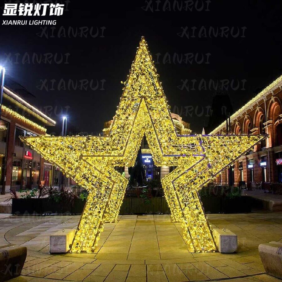 户外铁艺发光星光隧道拱门