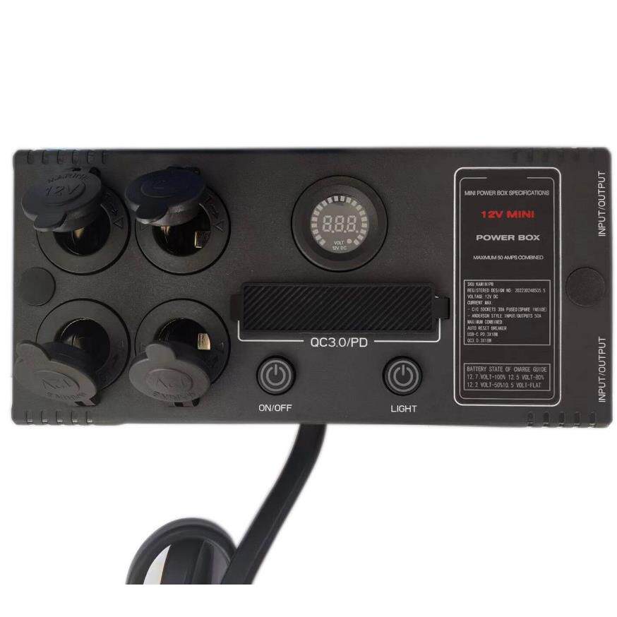 12V-24V房车露营车游艇点烟供电控制盒多孔QC3.0快充安德森插头