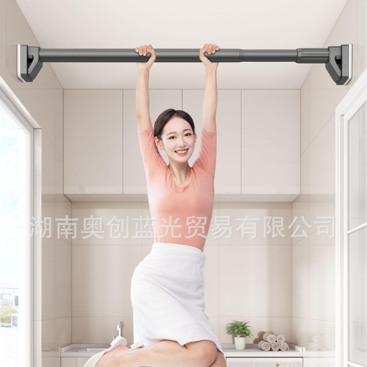 窗帘浴帘免打孔可伸缩杆晾衣撑杆不锈钢免开孔3米4米5米