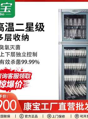 康宝XDZ300-D5PRO消毒柜家用餐具高温立式双门商用大容量碗柜