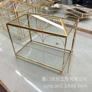 玻璃花房卡片收集盒派对签到盒玻璃摆件收纳盒15625